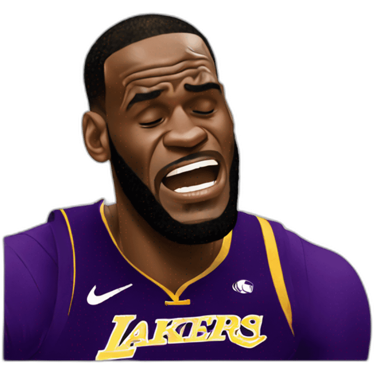 lebron james crying with gold emoji