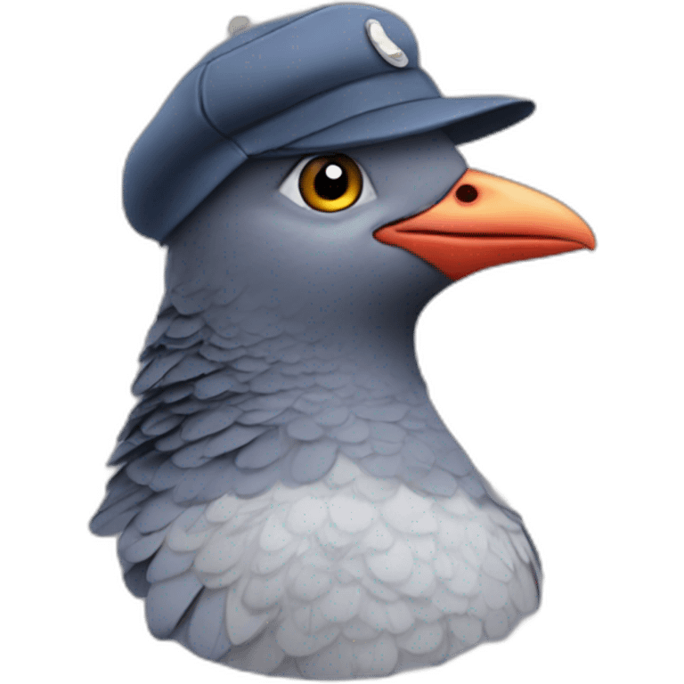 pigeon wearing a pigeon hat emoji