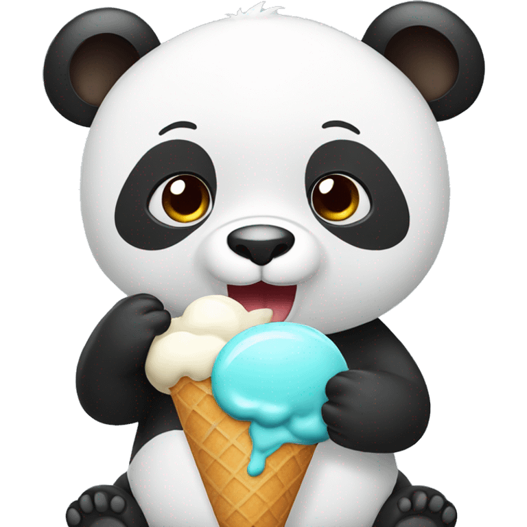 Panda eating ice cream emoji