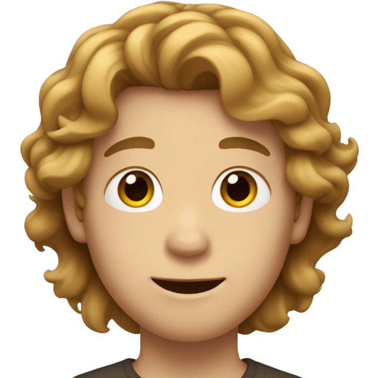 White boy, with light brown wavy hair emoji