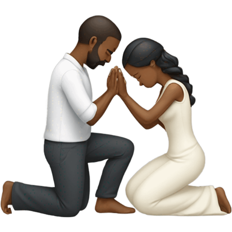 Wife and husband praying emoji