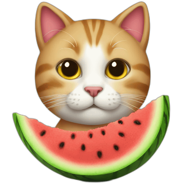 cat eat watermelon emoji