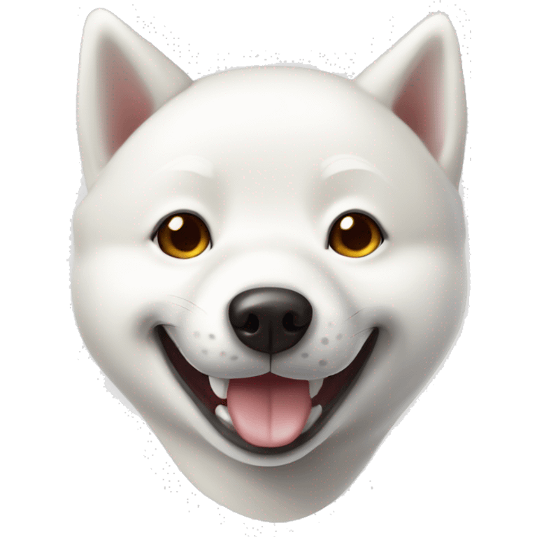 white shiba inu face | grinning face with big eyes | mouth | open | smile emoji