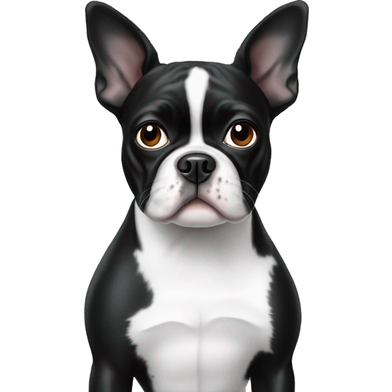 boston terrier black and white  emoji