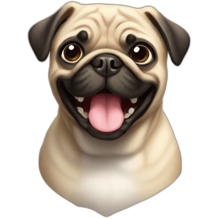 a happy pug emoji