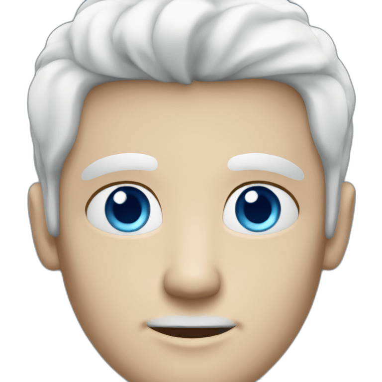 white haired man with blue eyes and white skin emoji