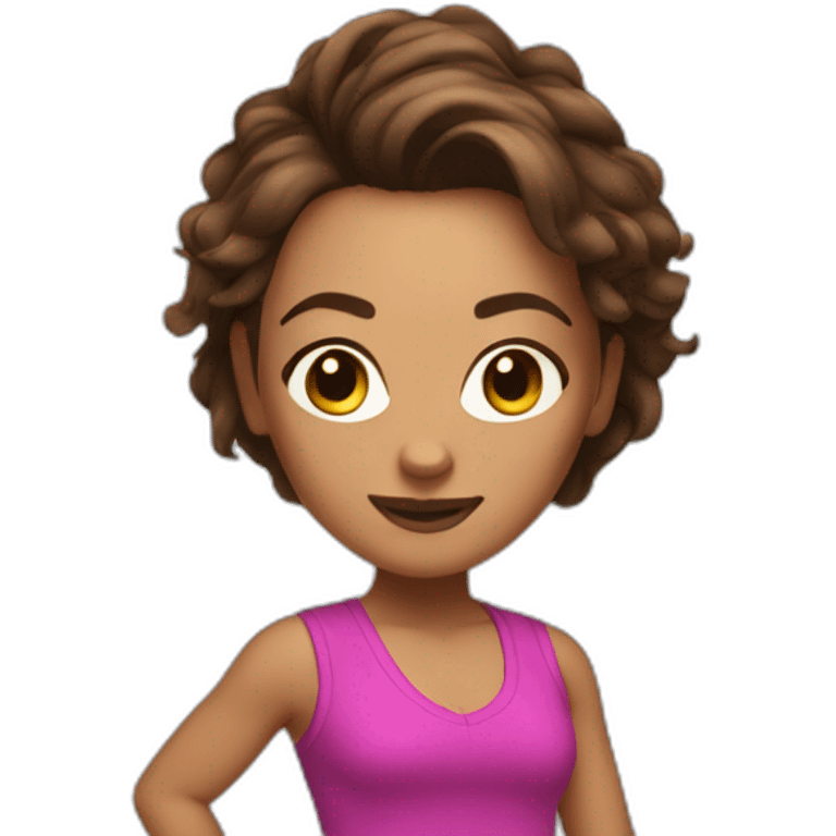 zumba dance girl brown hair emoji