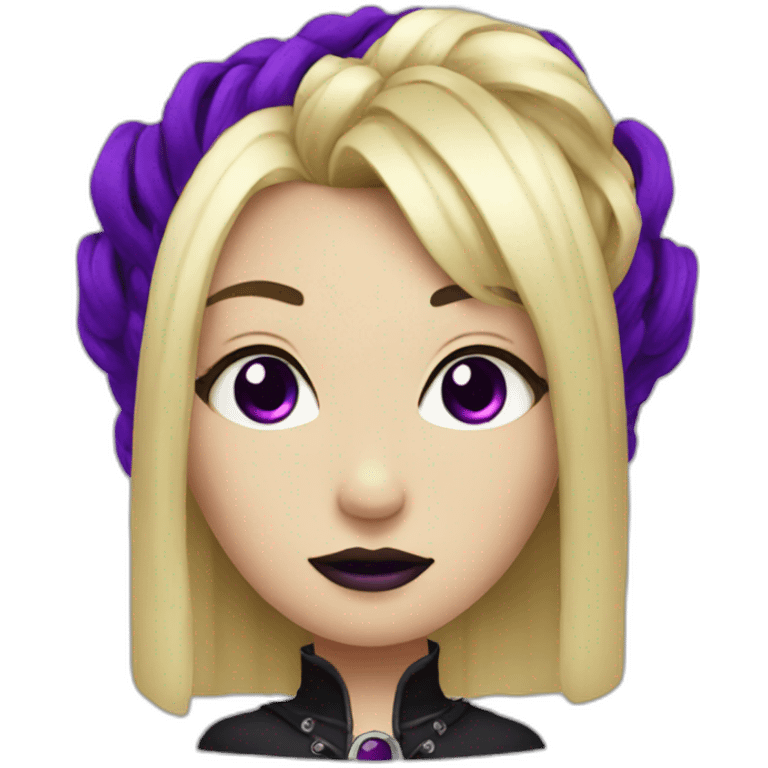 blonde and purple goth princess emoji