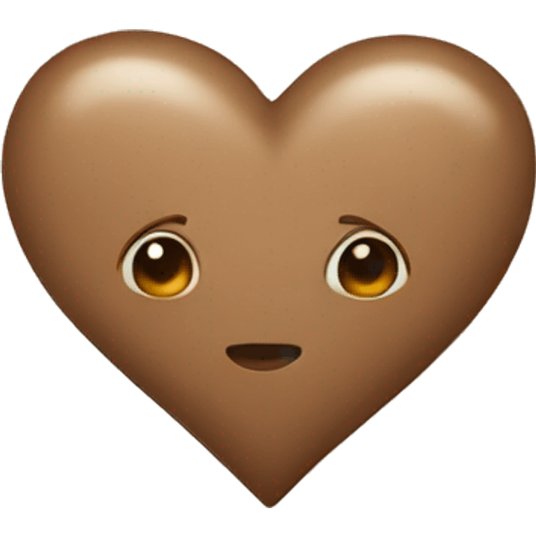 Beige brown cute heart emoji