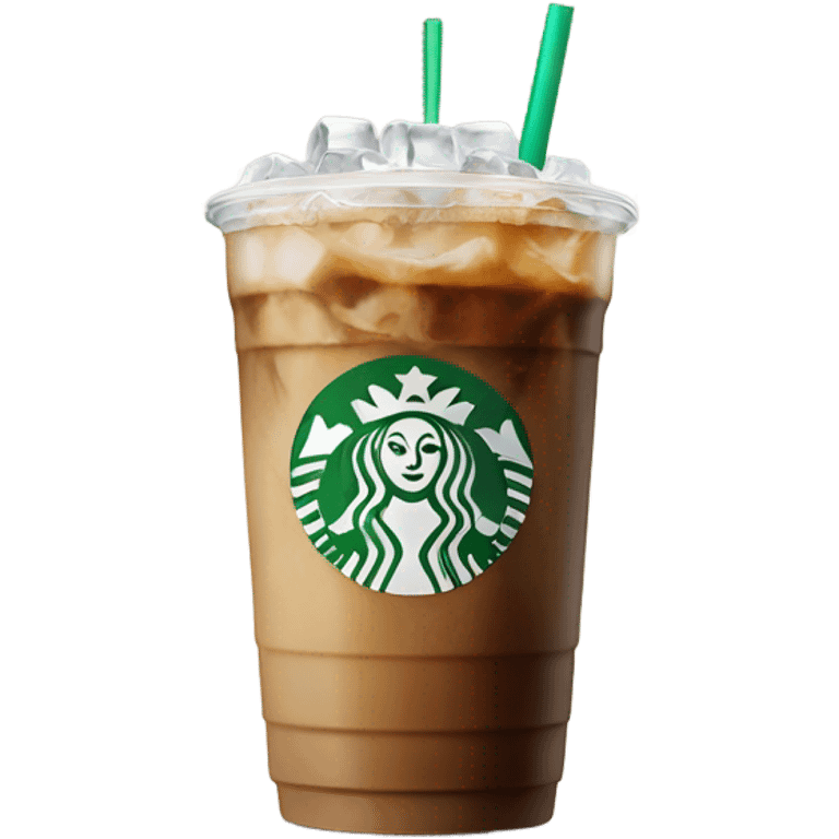 Starbuck ice coffee with ice cubes emoji