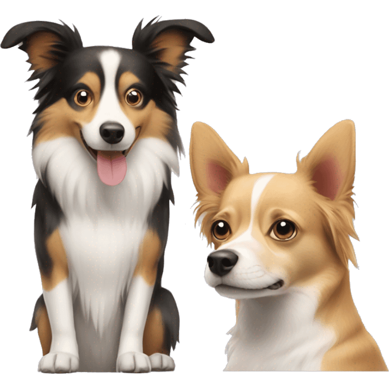 Collie and a Chihuahua emoji