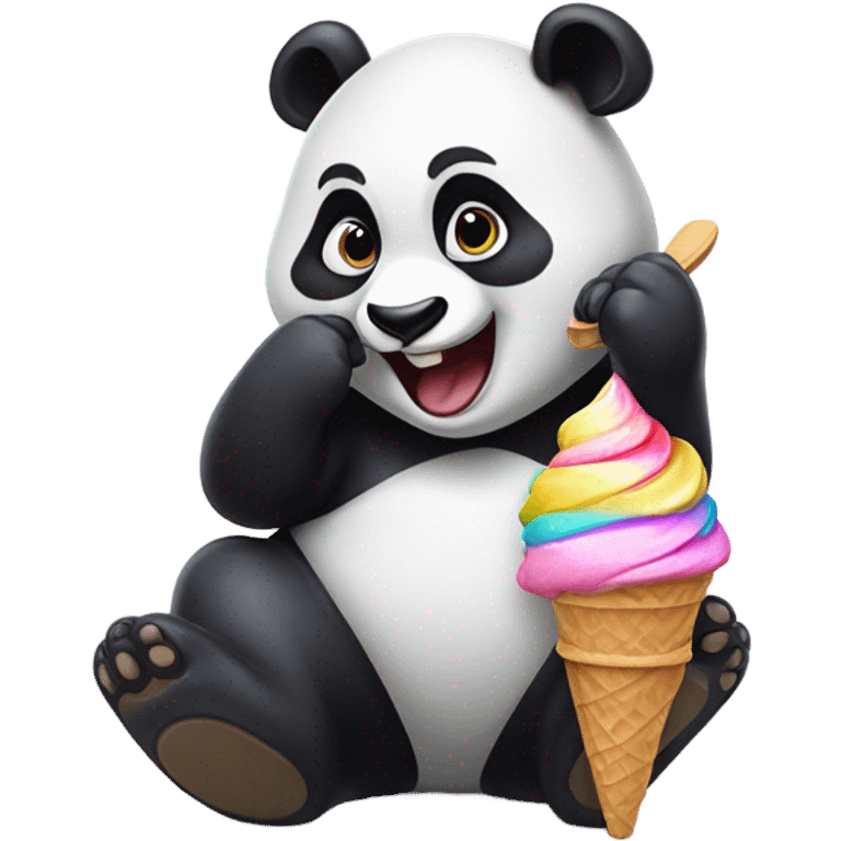 Panda eating ice cream emoji