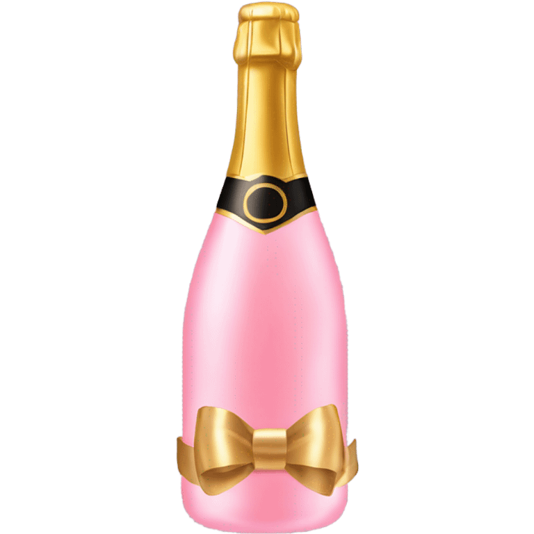 Pink champagne with gold bow emoji