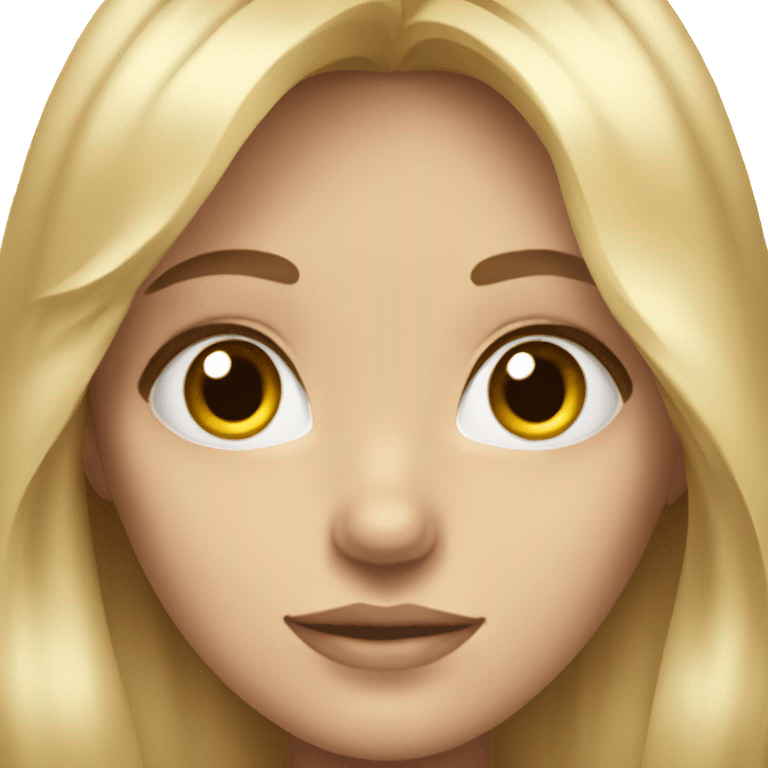 Girl with blond hair and grey eyes a LITTLE BIT of a way in her hair emoji