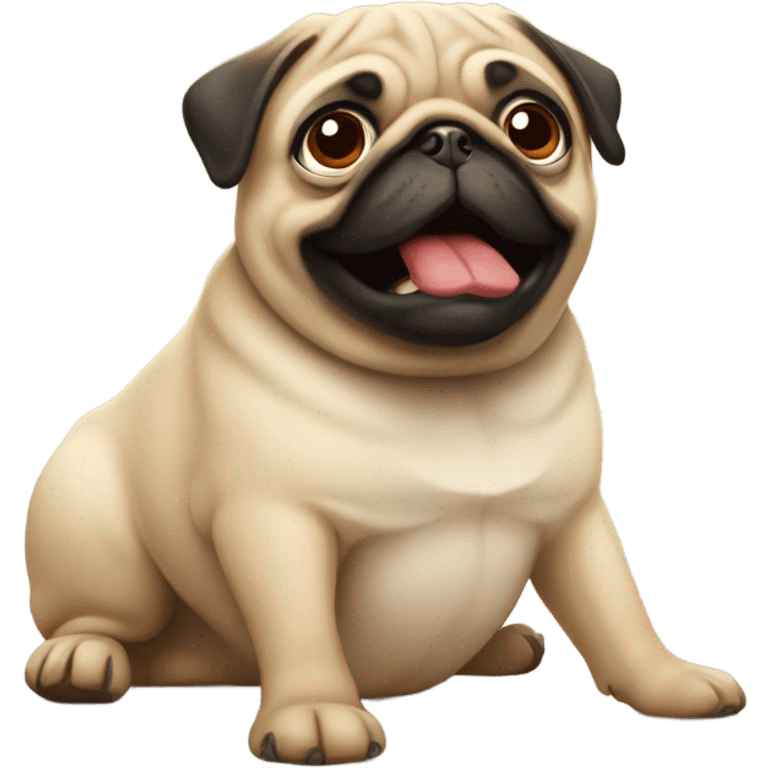 Pug panicing emoji