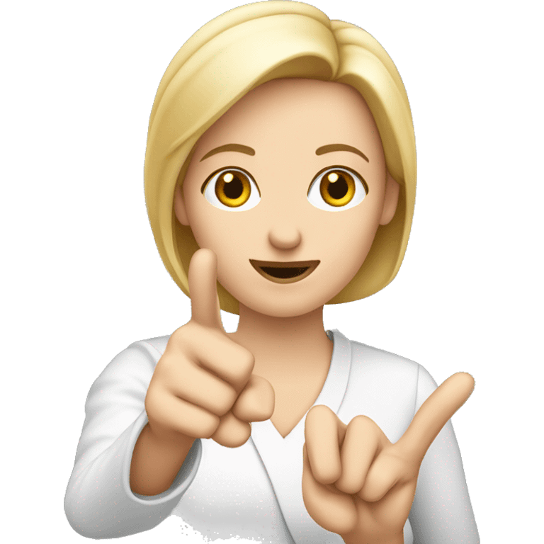 white woman hand pointing with index finger  emoji