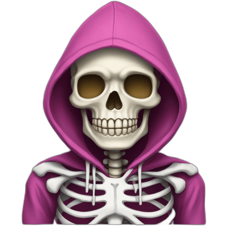 Skeleton wearing a hoodie emoji