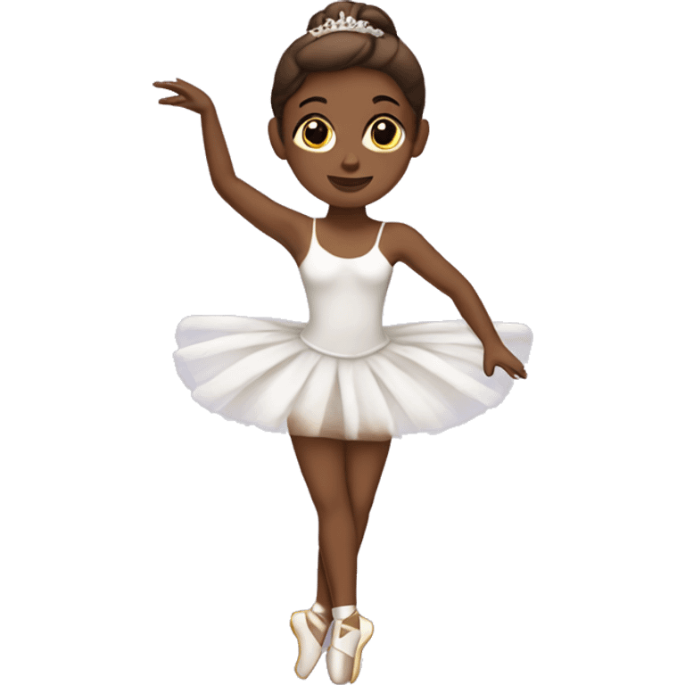 Brown ballerina white tutu emoji