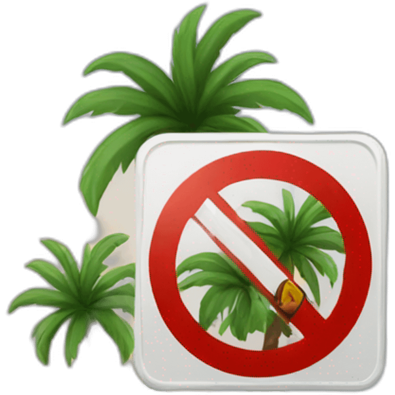 sign that palm trees are prohibited emoji