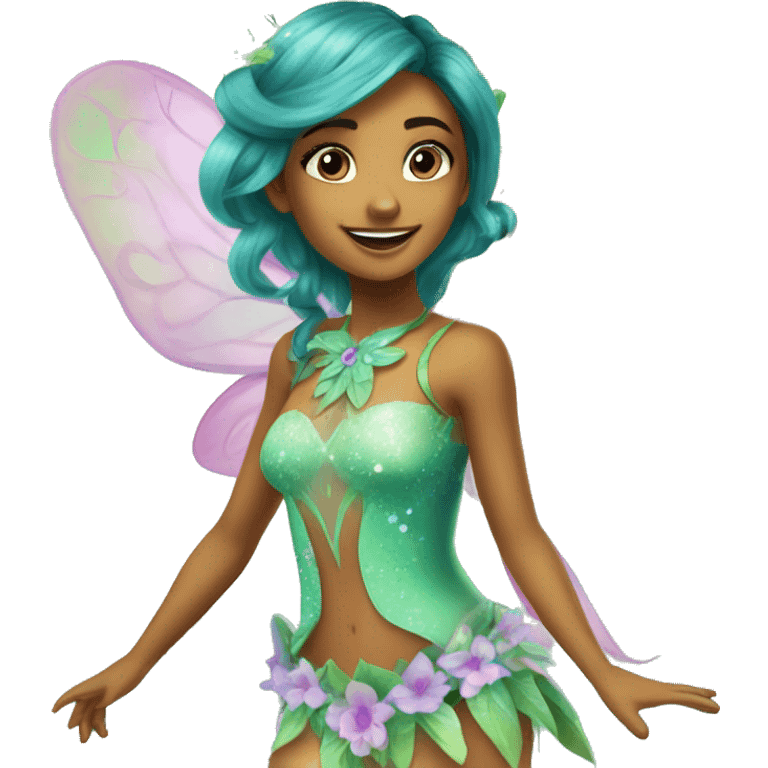 Flora the latina fairy of nature in her enchantix fairy clothing winx club emoji