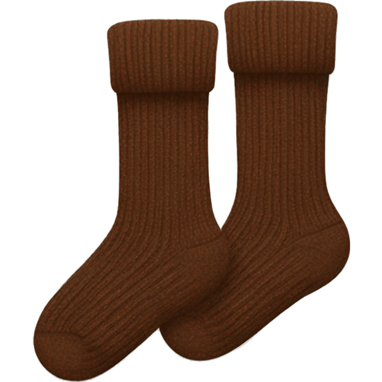 Brown ribbed socks emoji