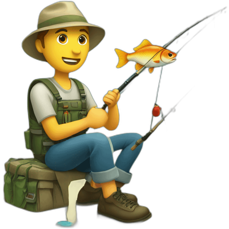 A fish fishing emoji