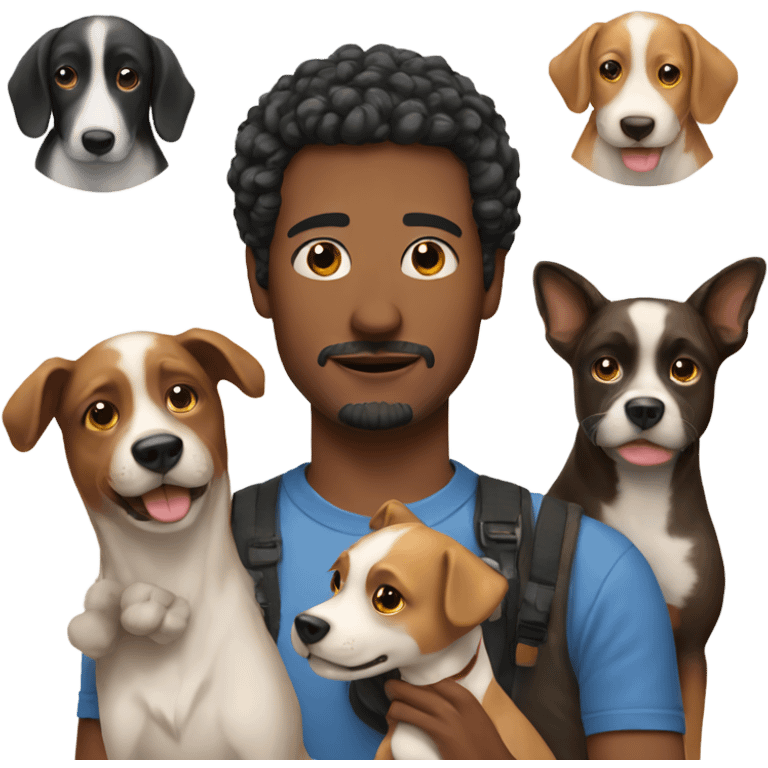 Man with 5 dogs emoji