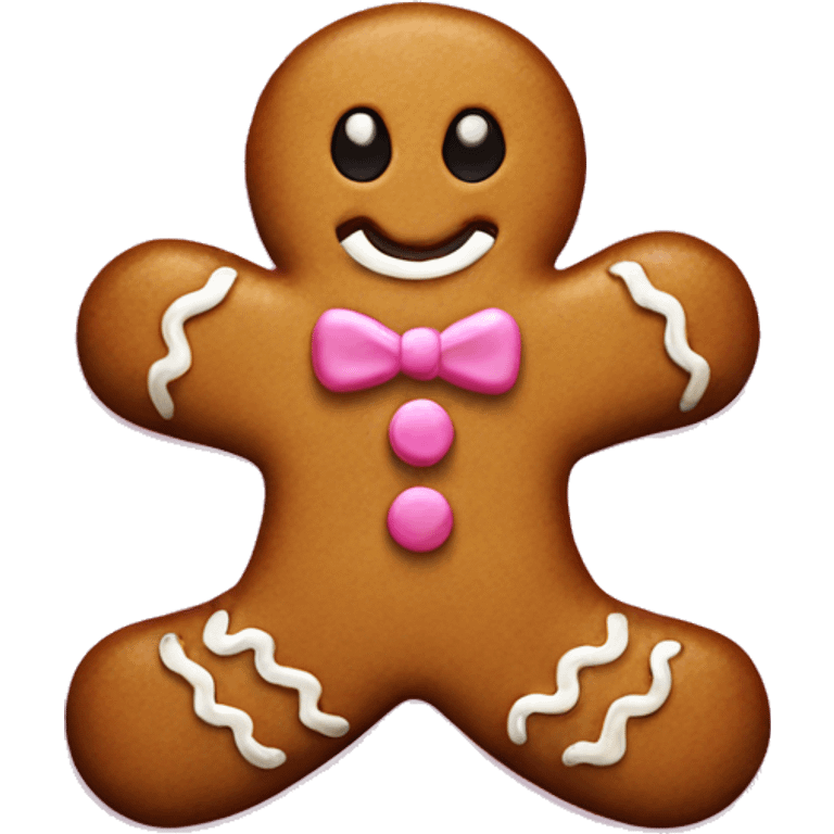 gingerbread man decorated pink emoji