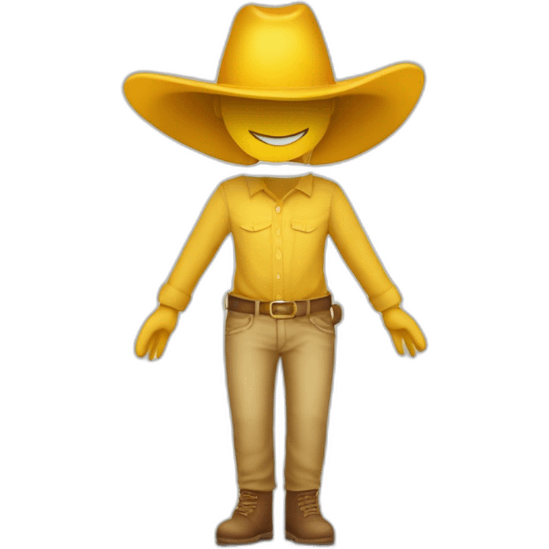 ampolleta sonriente y de color amarillo con sombrero antropomorfisada de cuerpo completo con piernas y brasos emoji