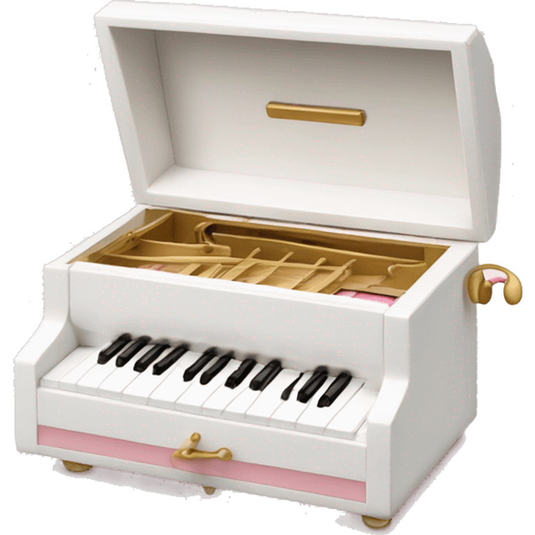 White and light pink music box emoji