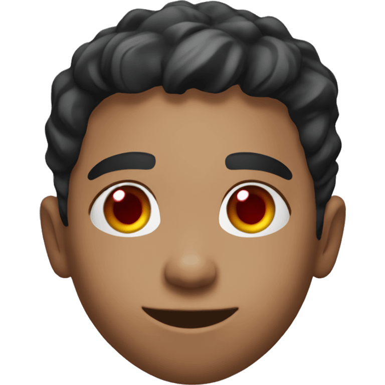 A mixed race boy with red eyes playing Fortnite on PlayStation emoji