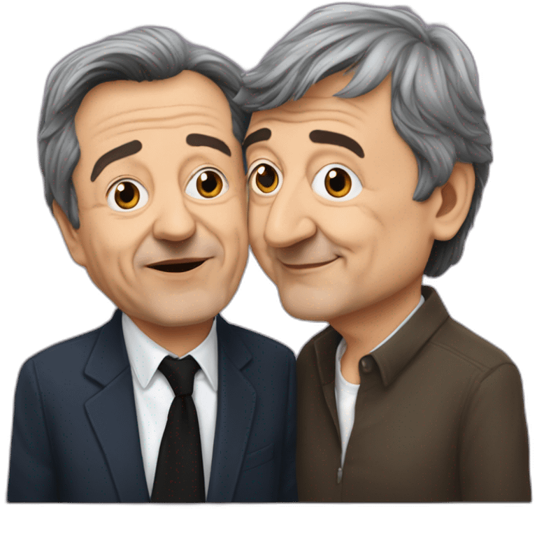 Jean luc mélanchon kiss Eric zemmour emoji