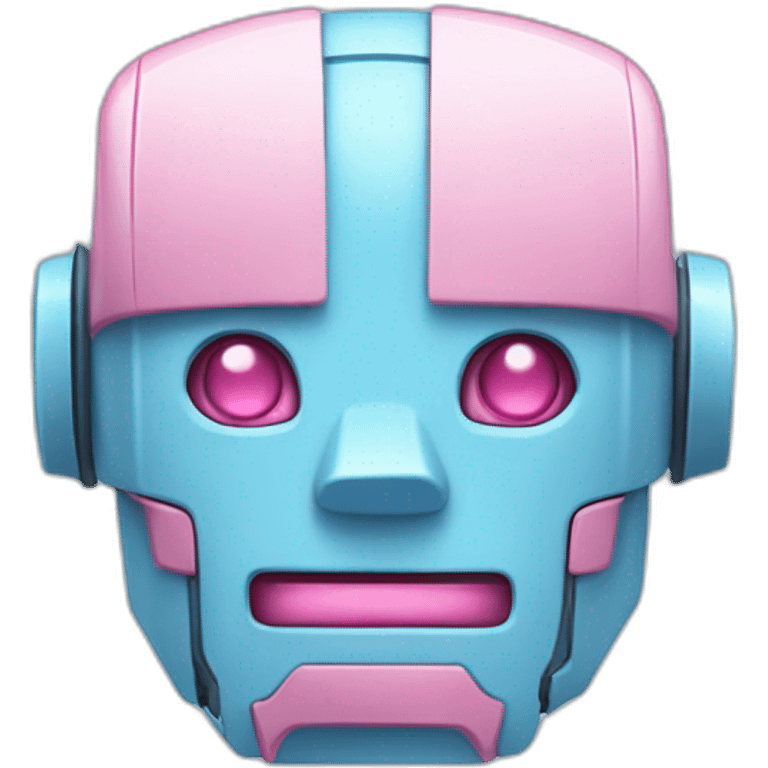 pastel blue and pink robot head pixels emoji