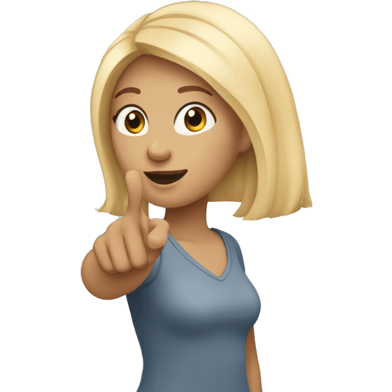 blonde girl with hand out flat emoji