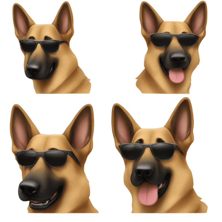 German shepherd with sunglasses emoji