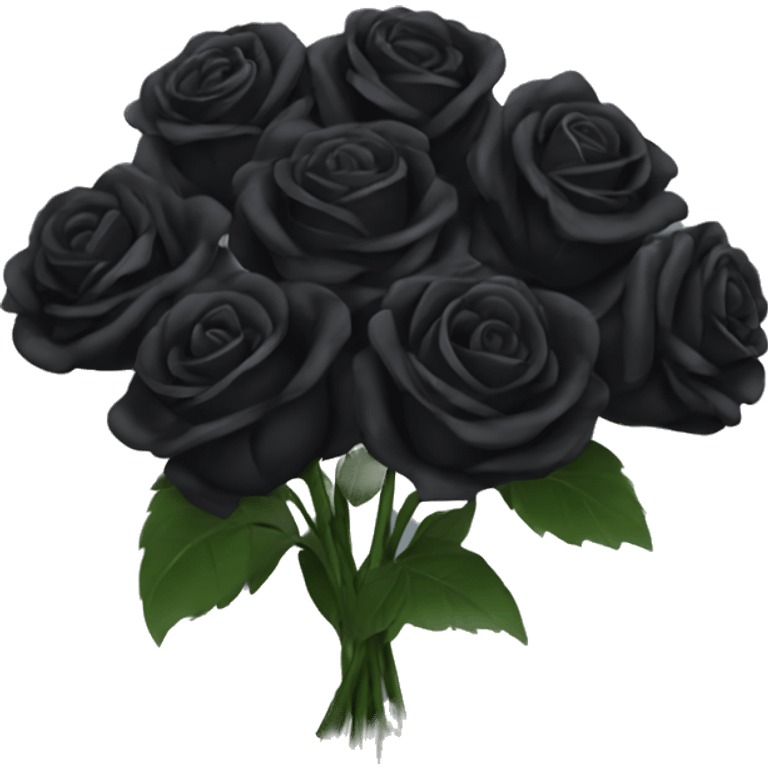 Black bouquet of roses emoji