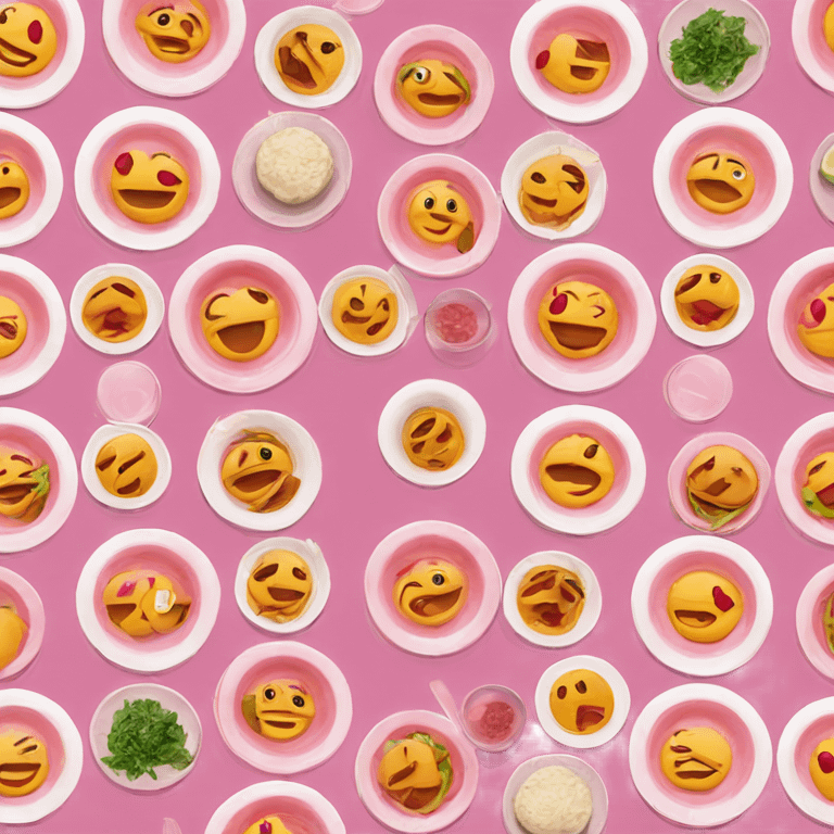 Tapas in pink plates  emoji