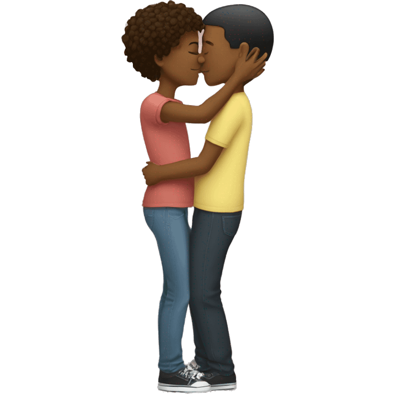 A boy kiss a girl  emoji