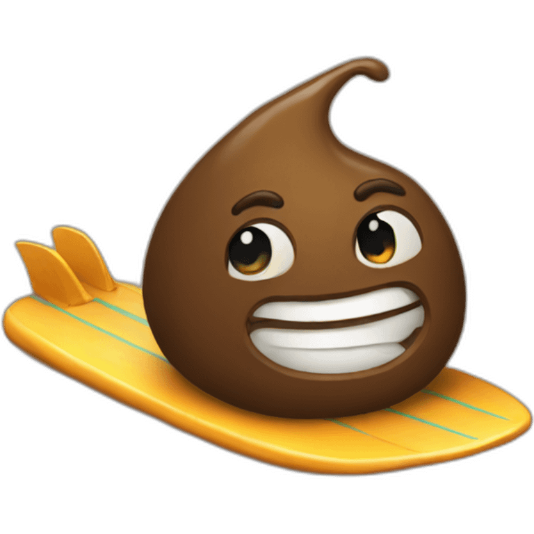 surfing poop emoji