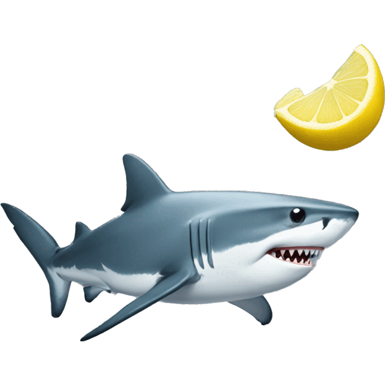 Shark with lemon emoji