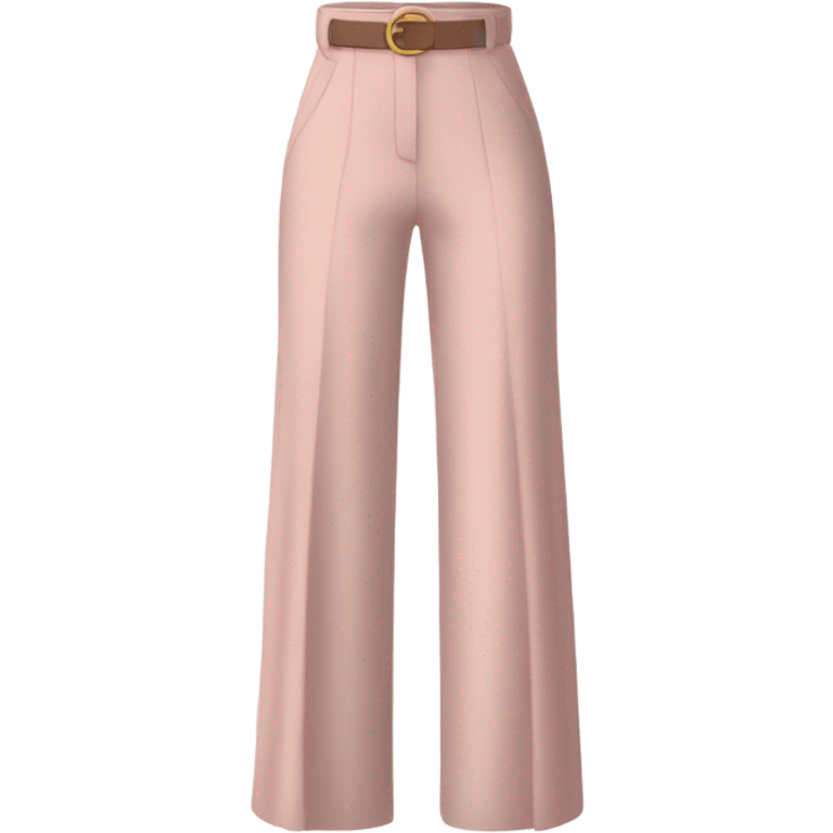 Realistic isolated pair of high waist long wide leg dressy casual pants in pink emoji