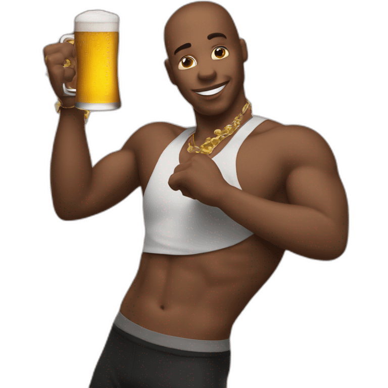 Dancer with beer emoji