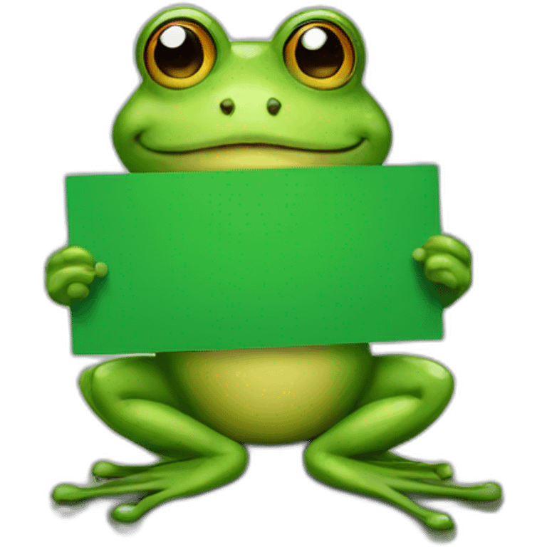 Frog holding a sign with like emoji