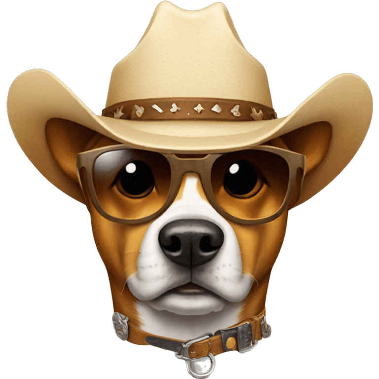 Dog with a Cowboy hat and sunglasses  emoji