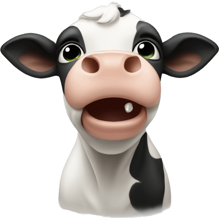 A cow crying emoji