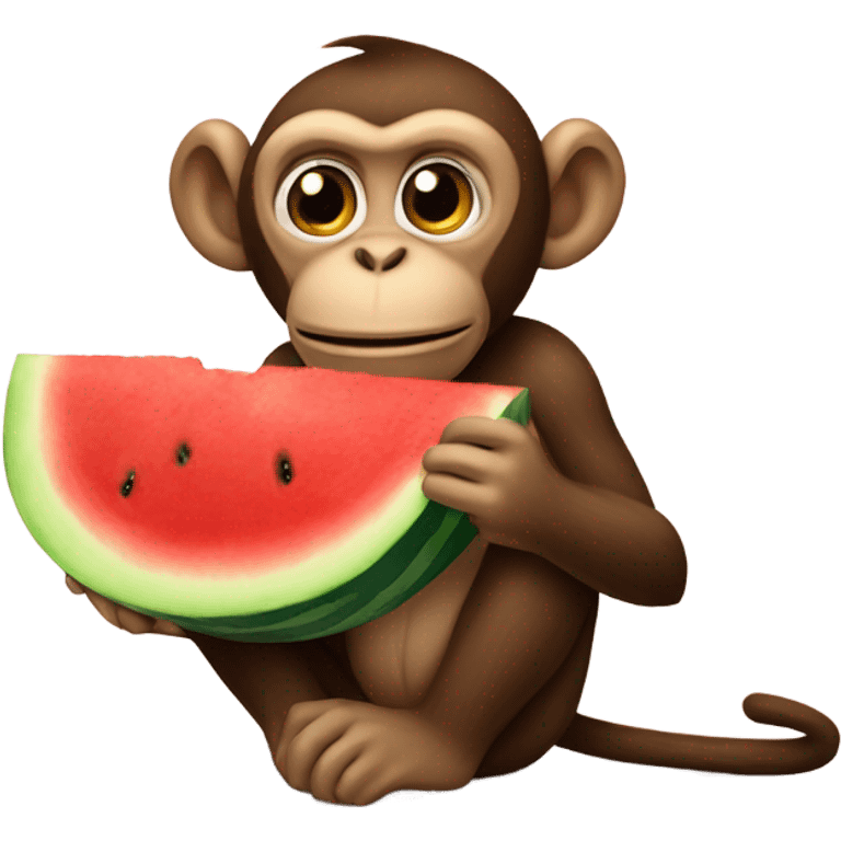 Monkey eating watermelon emoji