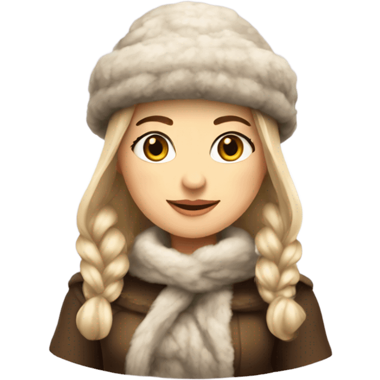 Winter Outfit, Slavic princess with a hat emoji