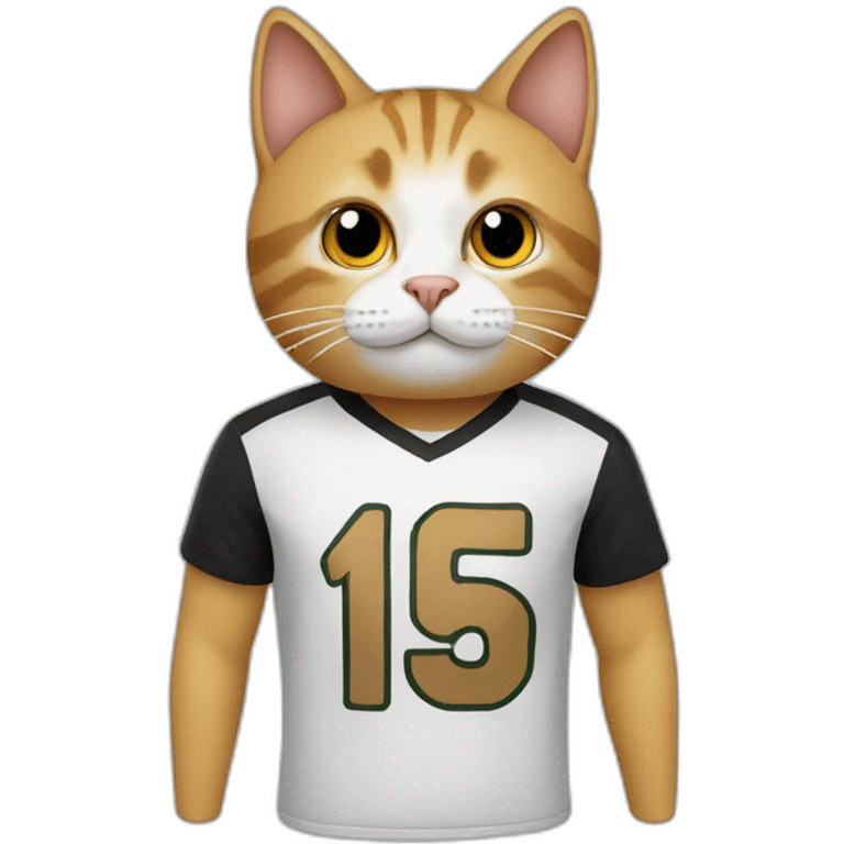 Cat wearing a f.c.b t-shirt emoji