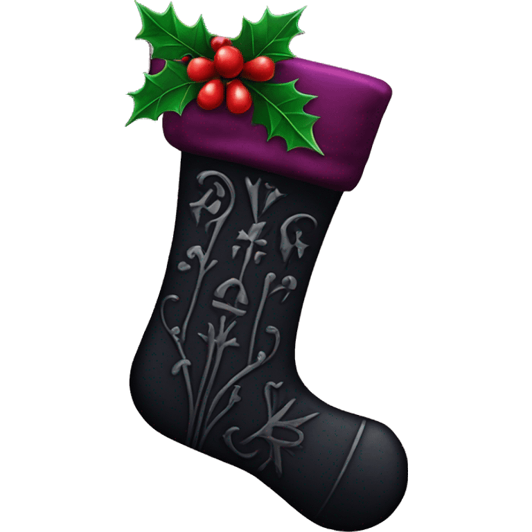 Gothic Christmas stocking emoji