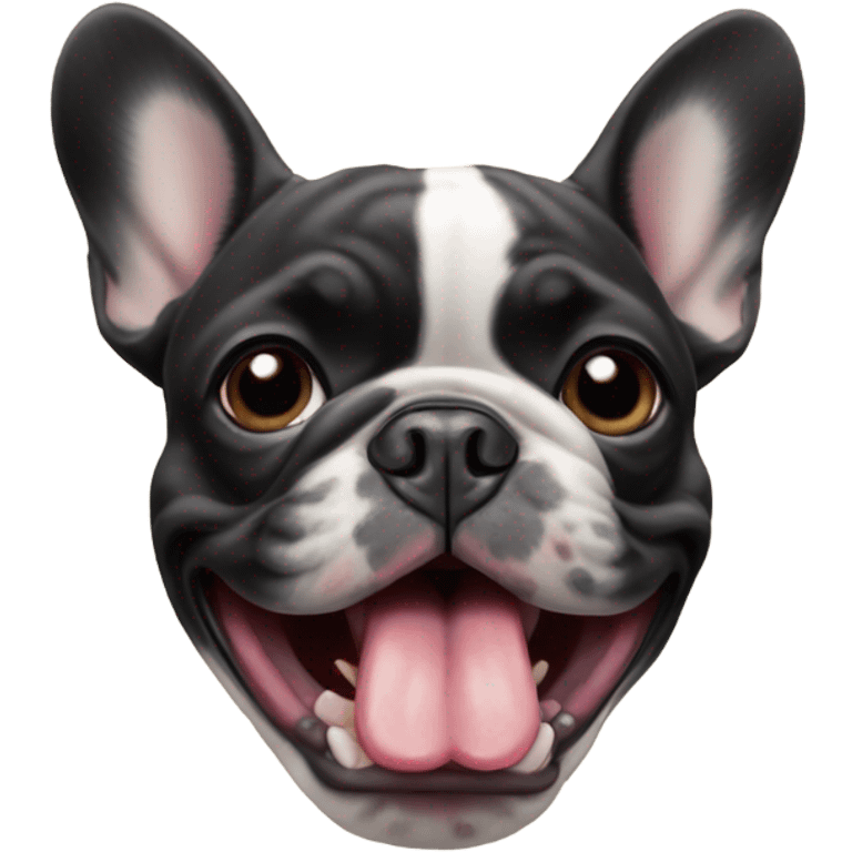 French bulldog with tongue out emoji